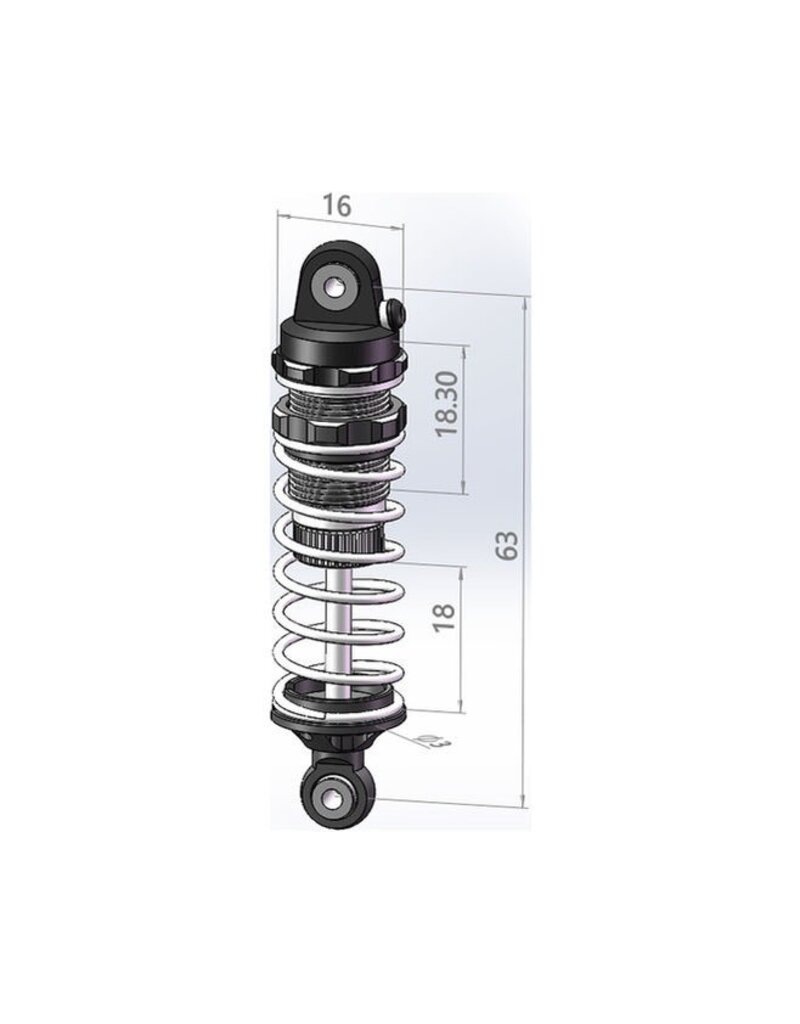 HOT RACING HRAAMN63DP01 ALUMINUM DAMPER SHOCK 63MM (2) - MINI KRATON