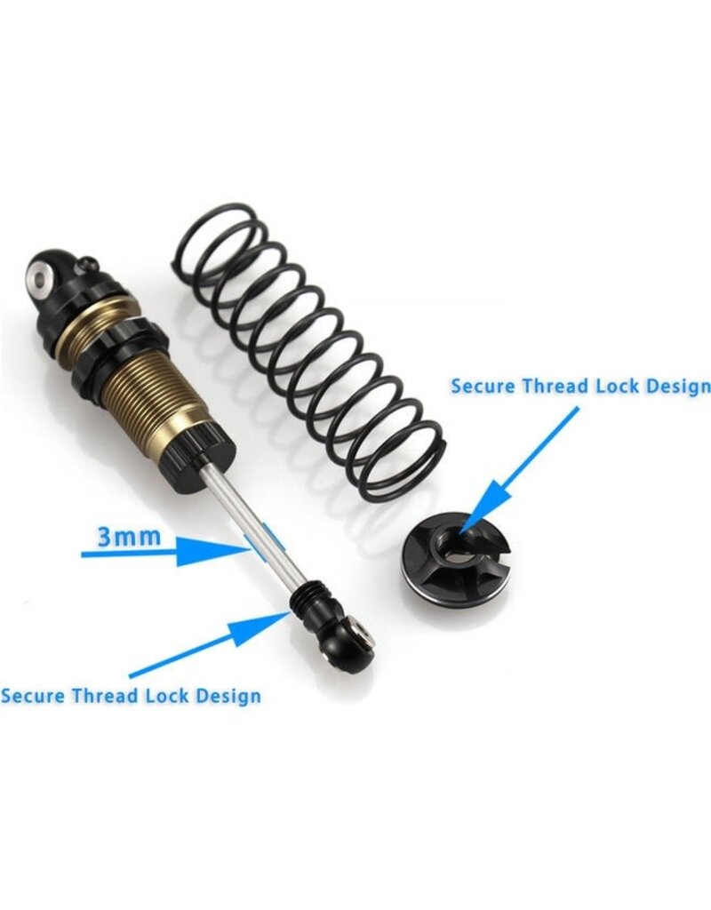 HOT RACING HRAAMN75DP01 ALUMINUM DAMPER SHOCK 75MM (2) - MINI KRATON