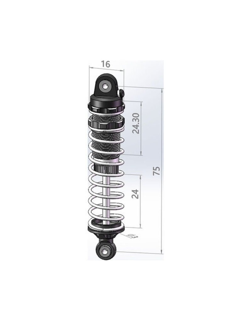 HOT RACING HRAAMN75DP01 ALUMINUM DAMPER SHOCK 75MM (2) - MINI KRATON