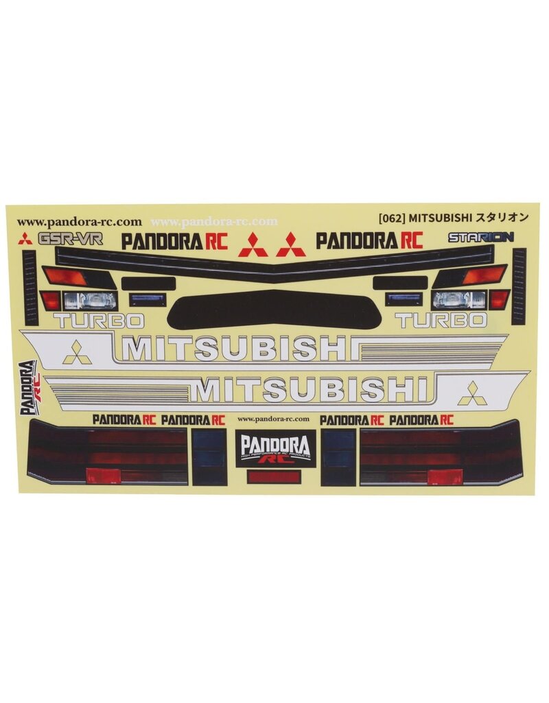 PANDORA RC PABG-3062 1/10 MITSUBISHI STARION DRIFT BODY SET (CLEAR) (257-260MM)