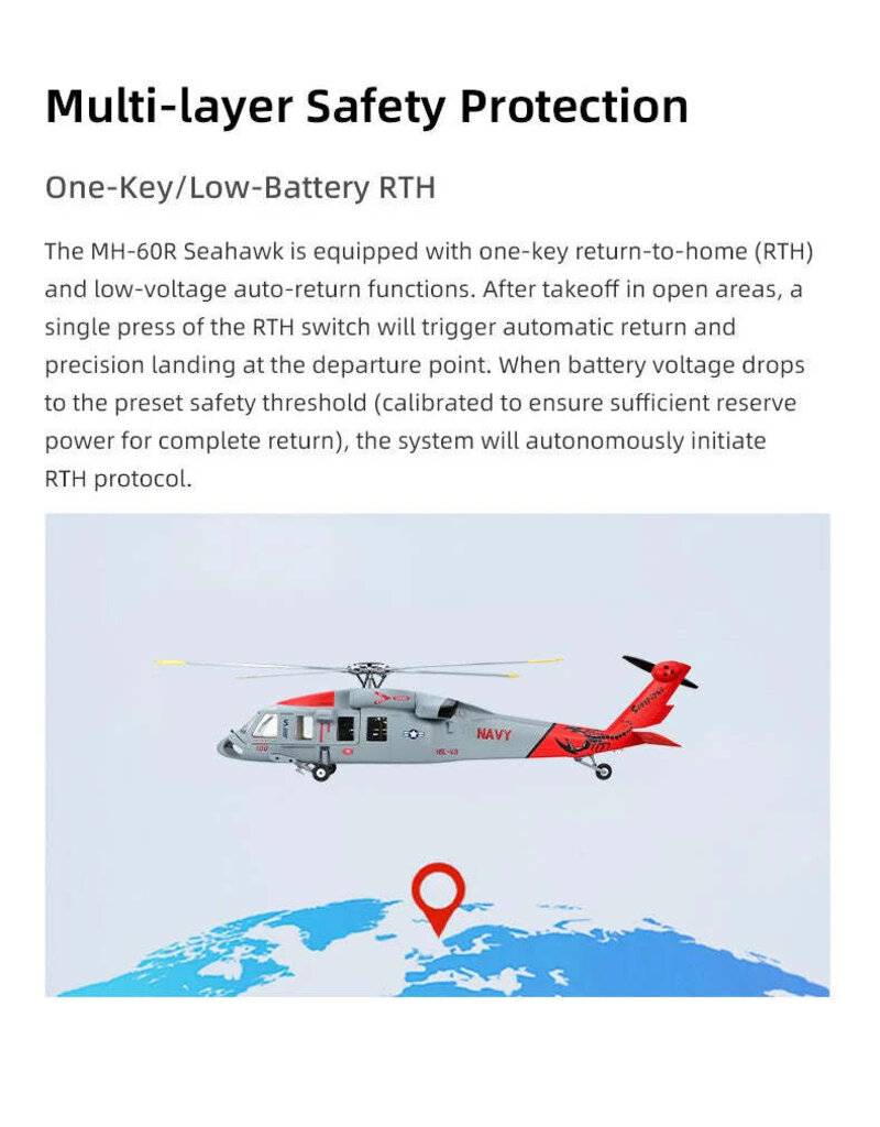 FLYWING MH-60R 470 ACE GPS/ATT SCALE RC HELICOPTER RTF: NAVY GREY/SEAHAWK