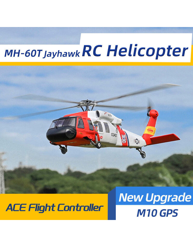 FLYWING MH-60T 470 ACE GPS/ATT SCALE RC HELICOPTER RTF: COAST GUARD WHITE/JAYHAWK