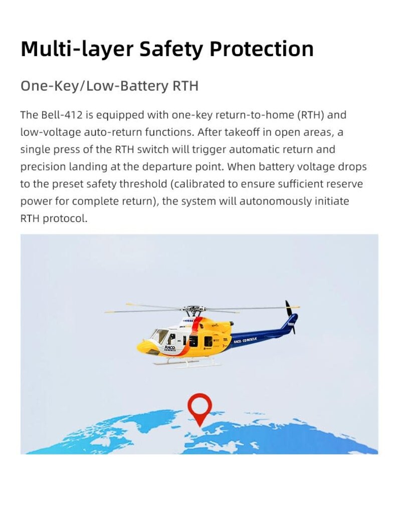 FLYWING BELL-412 470 ACE GPS/ATT SCALE RC HELICOPTER RTF