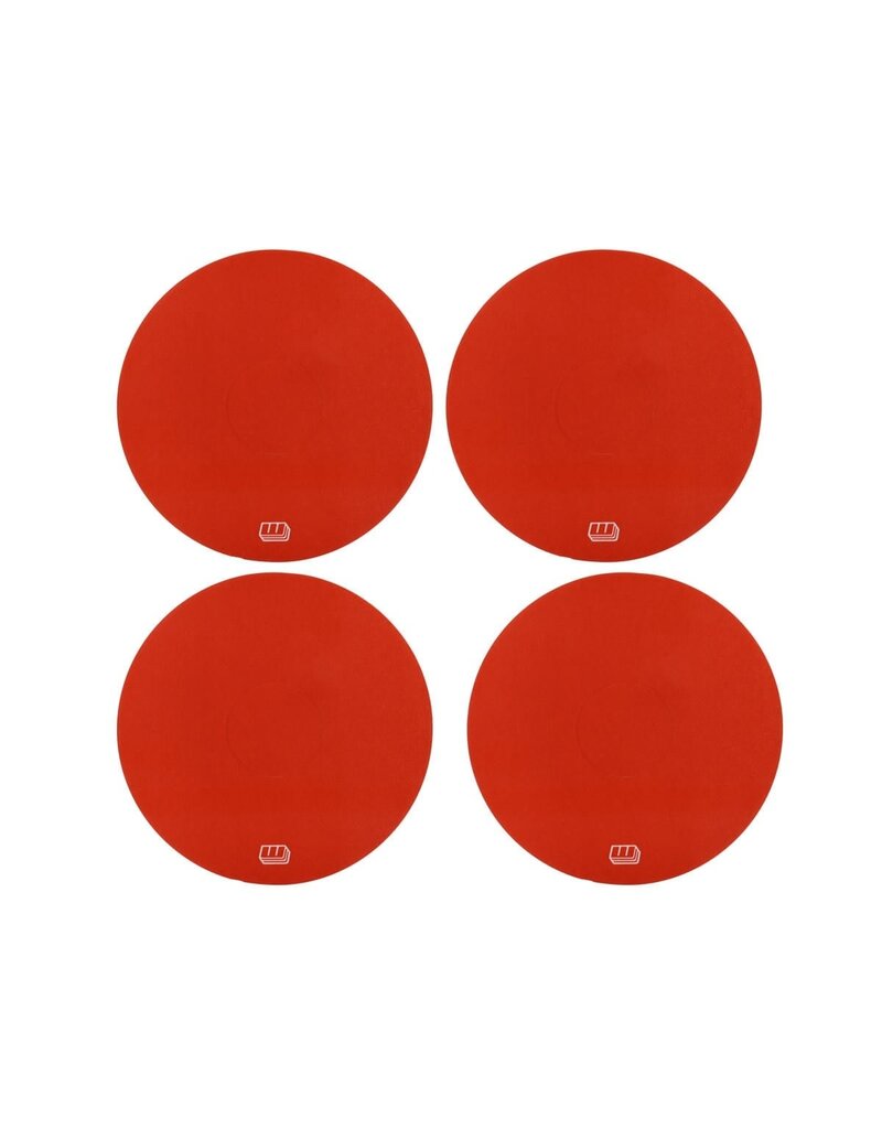 WHITZ RC RACING PRODUCTS WRP-WH-RED WORKHORSE 2.2" 1/10 OFF-ROAD DIRT OVAL WHEEL STICKERS (RED) (4)