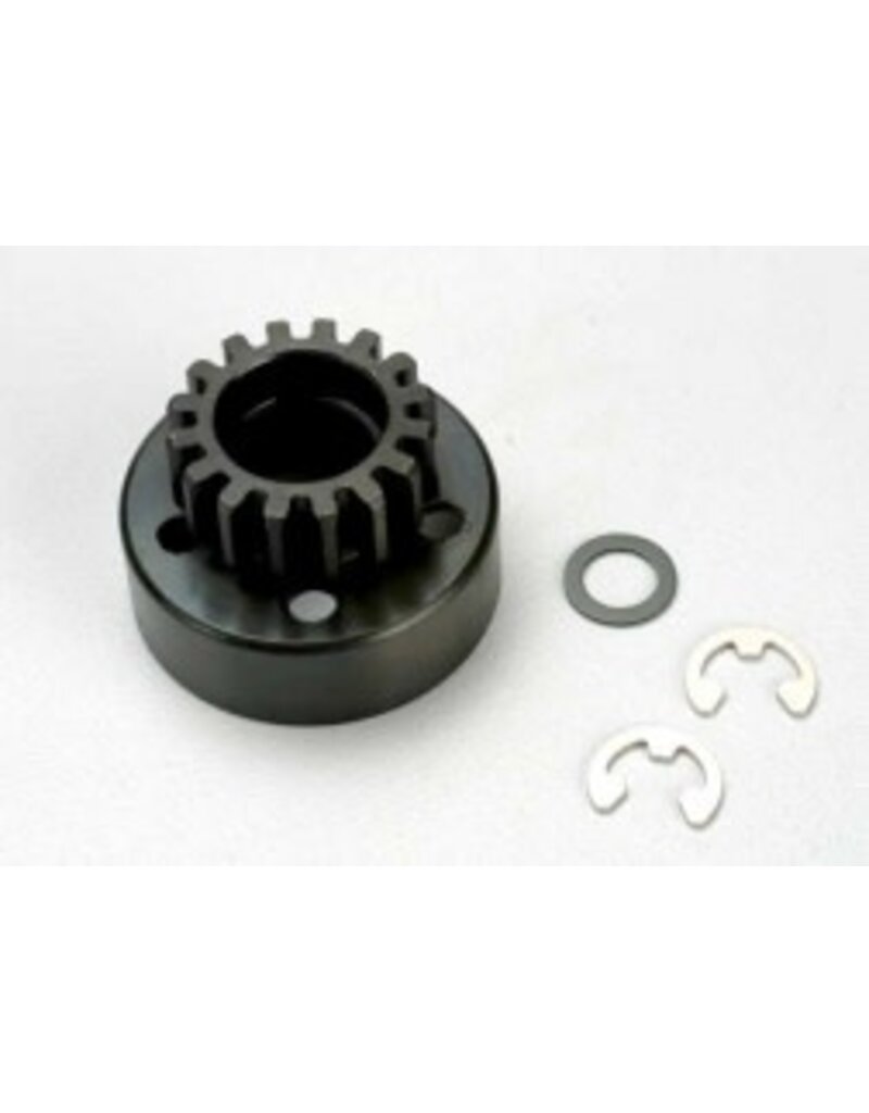 TRAXXAS TRA5215 CLUTCH BELL (15-TOOTH)/5X8X0.5MM FIBER WASHER (2)/ 5MM E-CLIP (REQUIRES 5X11X4MM BALL BEARINGS PART #4611) (1.0 METRIC PITCH)