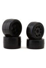 BSR RACING BXRRR1000 1/10 RACE RADIAL PAN CAR/WGT-R RUBBER BELTED PRE-MOUNTED CARPET TIRES (4)