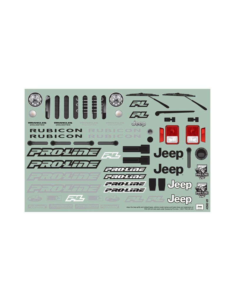 PROLINE RACING PRO350200 JEEP WRANGLER UNLIMITED RUBICON CLR BDY: TRX-4