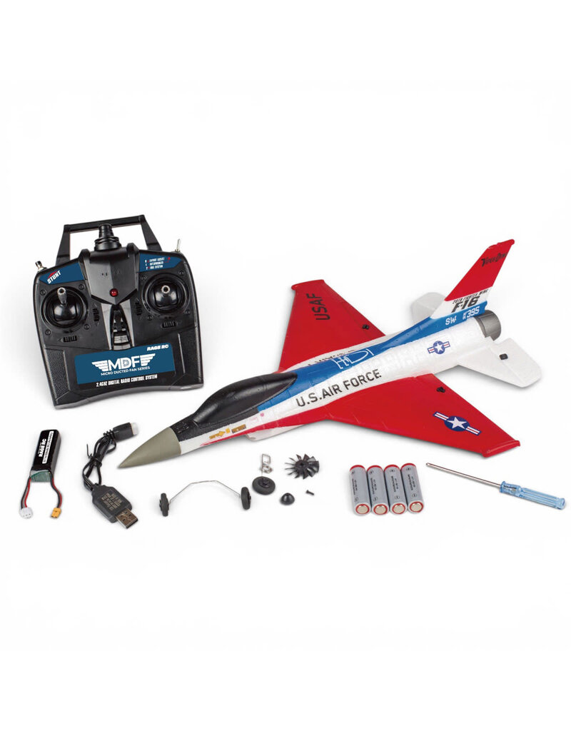 RAGE RC RGRA1700 F-16 MICRO RTF BRUSHLESS POWERED EDF JET WITH PASS (PILOT ASSIST STABILITY SOFTWARE) SYSTEM