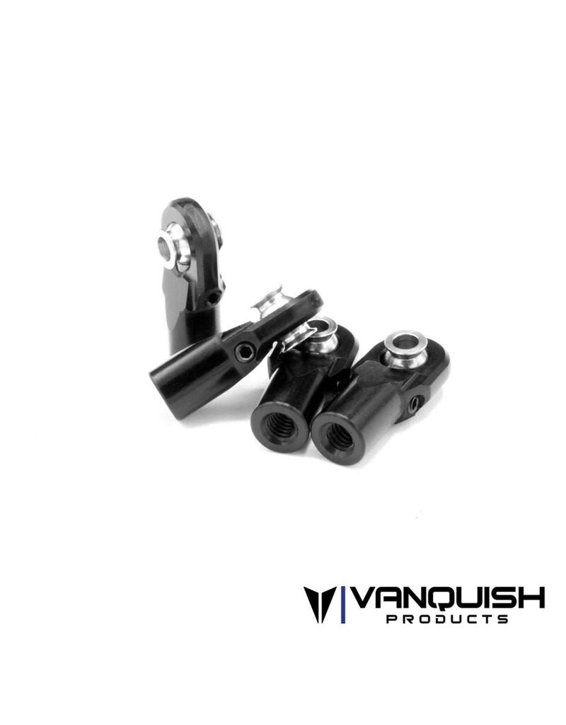 VANQUISH VPS08500 MACHINED STRAIGHT M4 ROD ENDS: BLACK (4)