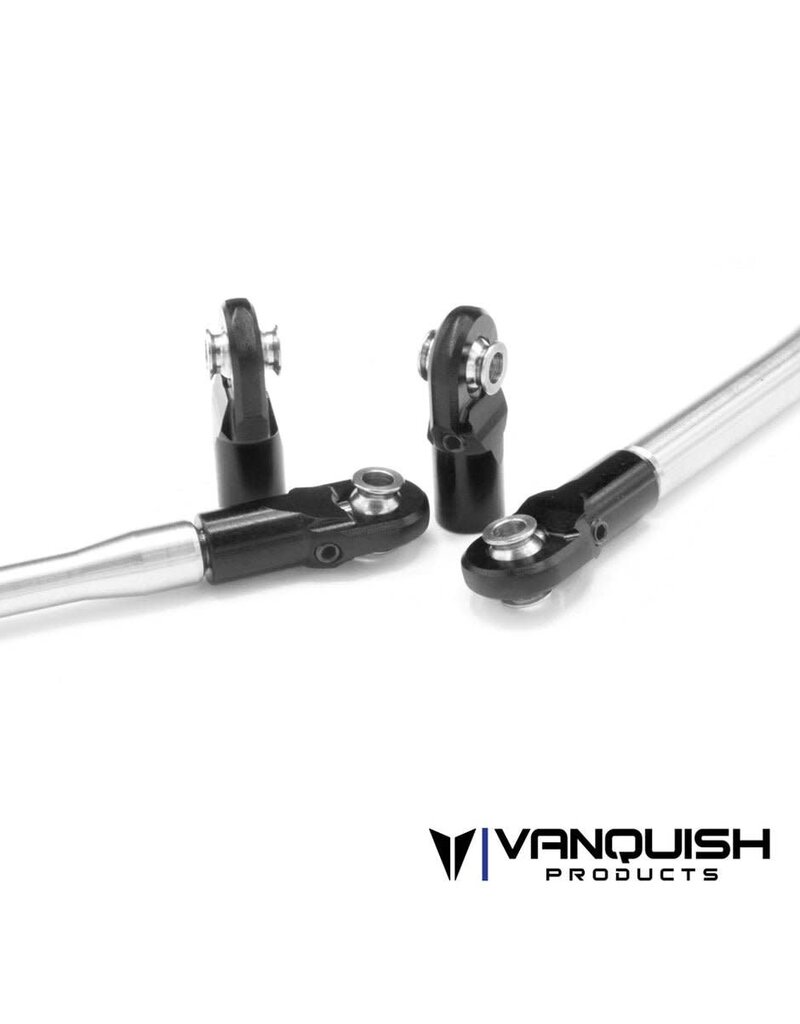 VANQUISH VPS08500 MACHINED STRAIGHT M4 ROD ENDS: BLACK (4)