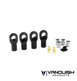VANQUISH VPS08500 MACHINED STRAIGHT M4 ROD ENDS: BLACK (4)