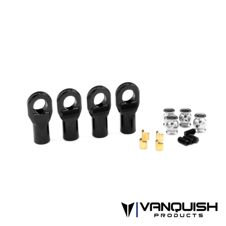 VPS08500 MACHINED STRAIGHT M4 ROD ENDS: BLACK (4)