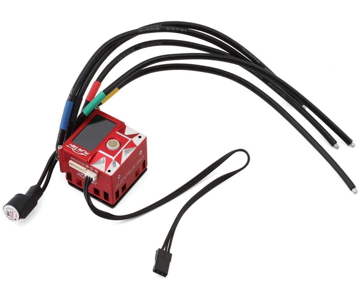 FTK-FUR-2791 SLIDETECH PRO TRACKBALL DRIFT & STOCK 1/10 SENSORED BRUSHLESS ESC W/OLED & INTERNAL FAN: RED