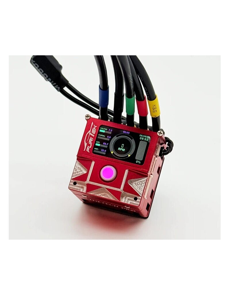 FURITEK FTK-FUR-2791 SLIDETECH PRO TRACKBALL DRIFT & STOCK 1/10 SENSORED BRUSHLESS ESC W/OLED & INTERNAL FAN: RED