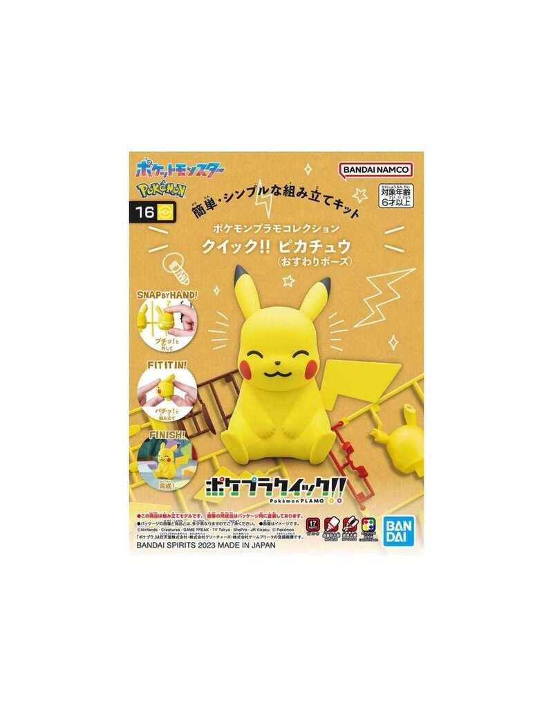BANDAI BAS2704421 POKÉMON MODEL KIT QUICK!! #16 PIKACHU (SITTING POSE)