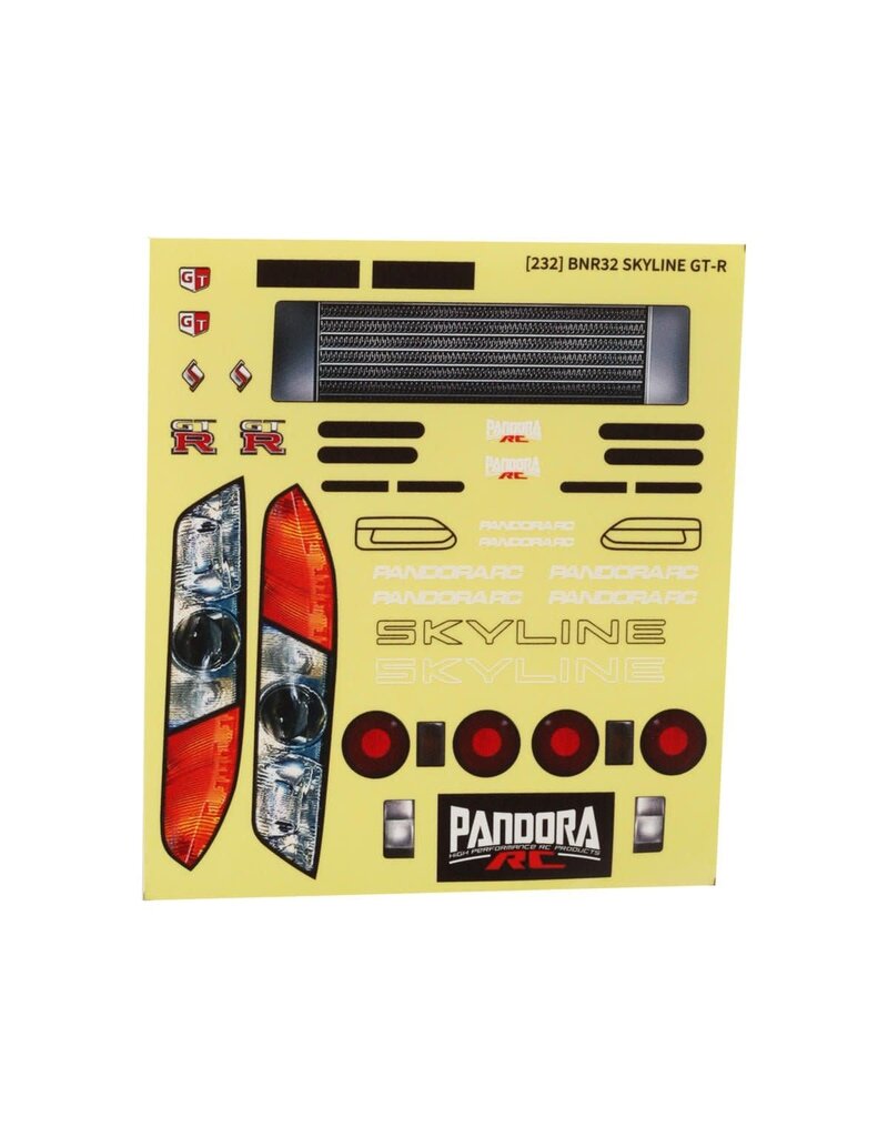 PANDORA RC PAB-3232 1/10 NISSAN SKYLINE BNR32 GT-R DRIFT BODY SET (CLEAR) (255-257MM)