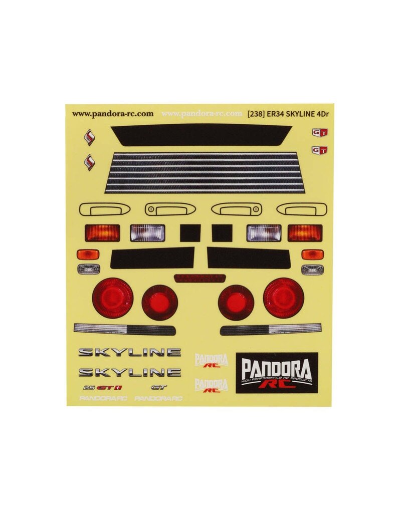 PANDORA RC PAB-3238 1/10 NISSAN SKYLINE ER34 SEDAN DRIFT BODY SET (CLEAR) (257-260MM)