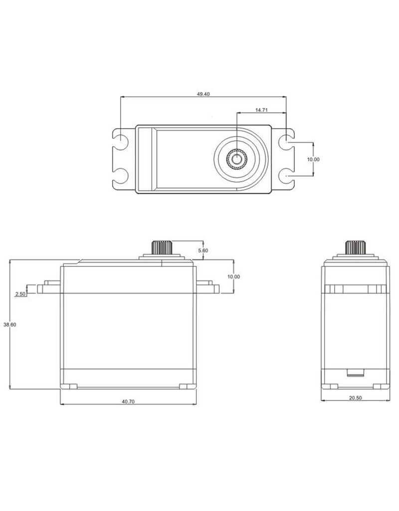 SRT SRTW35 STANDARD HV CORELESS WATERPROOF SERVO, .10SEC / 486.1OZ @ 8.4V