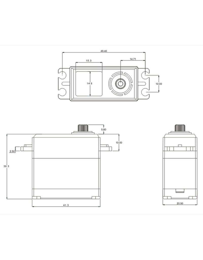 SRT SRTCH635S STANDARD HV CORELESS DIGITAL SERVO, .14SEC / 486.1OZ @ 8.4V