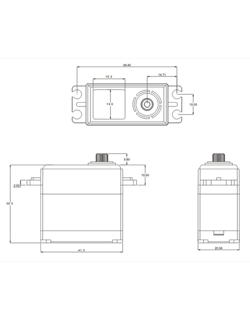 SRT SRTCH620S STANDARD HV CORELESS DIGITAL SERVO, .09SEC / 277.7OZ @ 8.4V