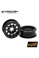 VANQUISH VPS08260 BATTLE BORN 2.2" WHISKEY BEADLOCK WHEELS: BLACK (2)