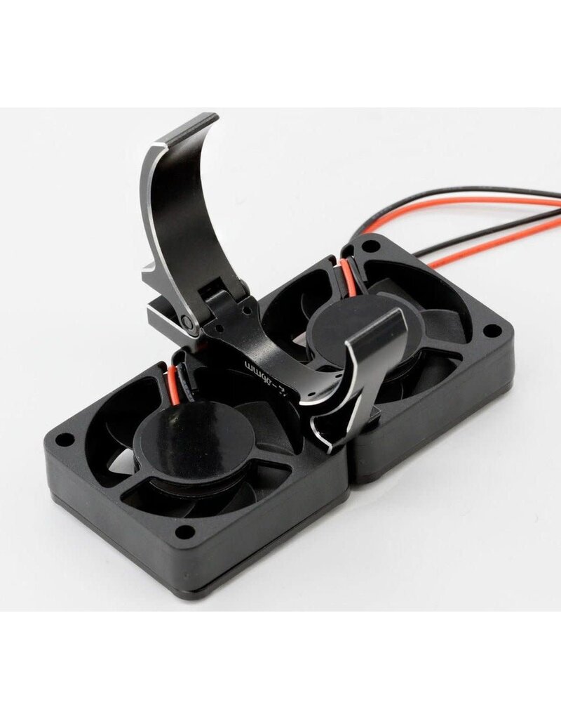 POWER HOBBY PH1295BLACK 1/8 TWIN TURBO HIGH SPEED 30MM COOLING FANSW/ 40-42 DIA. MOTOR MOUNT BLACK