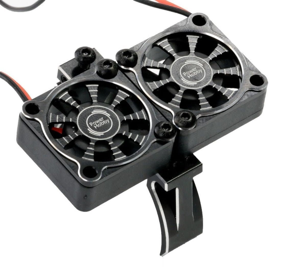 PH1295BLACK 1/8 TWIN TURBO HIGH SPEED 30MM COOLING FANSW/ 40-42 DIA. MOTOR MOUNT BLACK