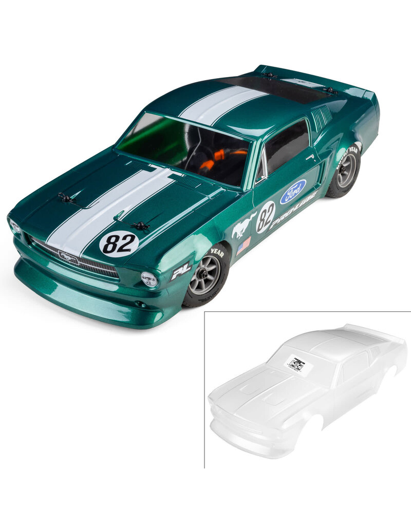PROLINE RACING PRO372817 PRE-CUT 1968 FORD MUSTANG CLEAR VTA BODY FOR LOSI NASCAR