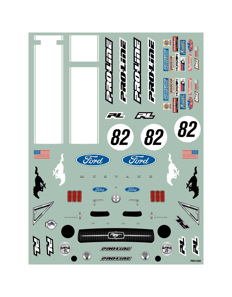 PROLINE RACING PRO372817 PRE-CUT 1968 FORD MUSTANG CLEAR VTA BODY FOR LOSI NASCAR