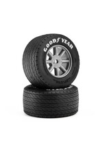 PROLINE RACING PRO1036310 GOODYEAR BLUE STREAK VTA FRONT TIRES MOUNTED 8MM GRAY WHEELS (2) FOR LOSI NASCAR RACECAR