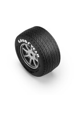 PROLINE RACING PRO1036310 GOODYEAR BLUE STREAK VTA FRONT TIRES MOUNTED 8MM GRAY WHEELS (2) FOR LOSI NASCAR RACECAR