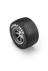 PROLINE RACING PRO1036410 GOODYEAR BLUE STREAK VTA REAR TIRES MOUNTED 8MM GRAY WHEELS (2) FOR LOSI NASCAR RACECAR