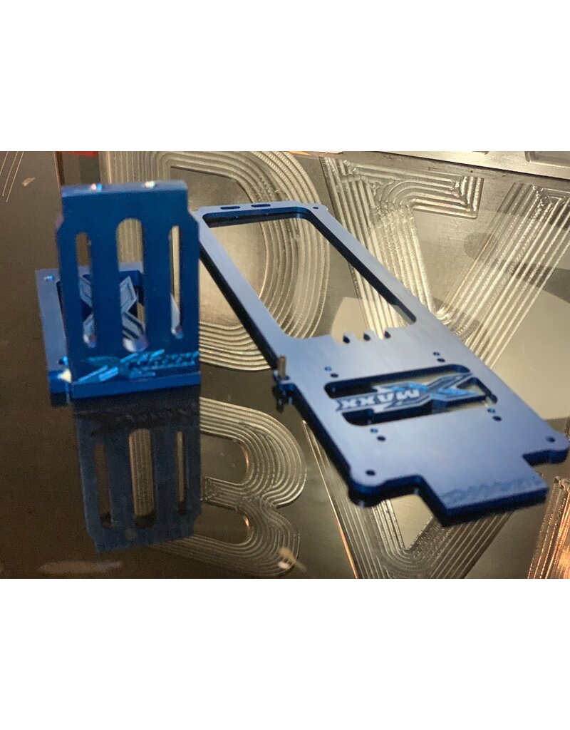 STUPID RC STP1008B TRAXXAS COMPATIBLE X-MAXX HEAVY DUTY MOTOR MOUNT: BLUE