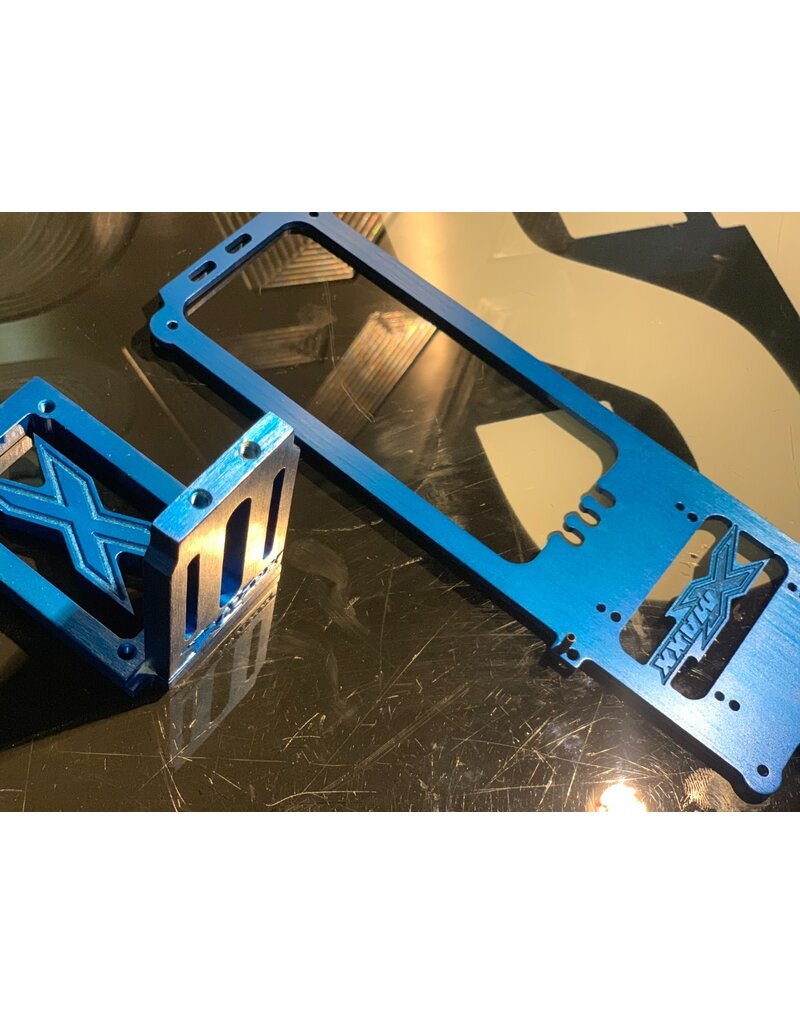 STUPID RC STP1008B TRAXXAS COMPATIBLE X-MAXX HEAVY DUTY MOTOR MOUNT: BLUE