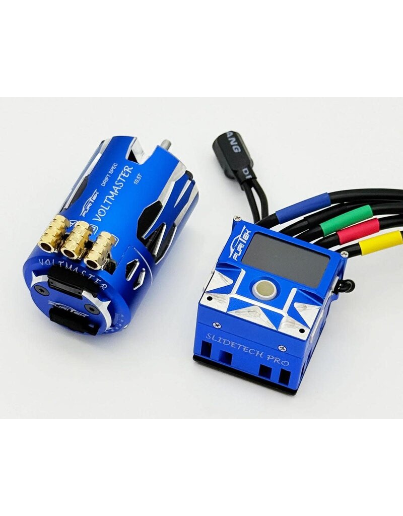 FURITEK FTK-FUR-2809 SLIDEVOLT PRO 1/10 DRIFT SENSORED BRUSHLESS ESC & MOTOR COMBO (10.5T) (BLUE)