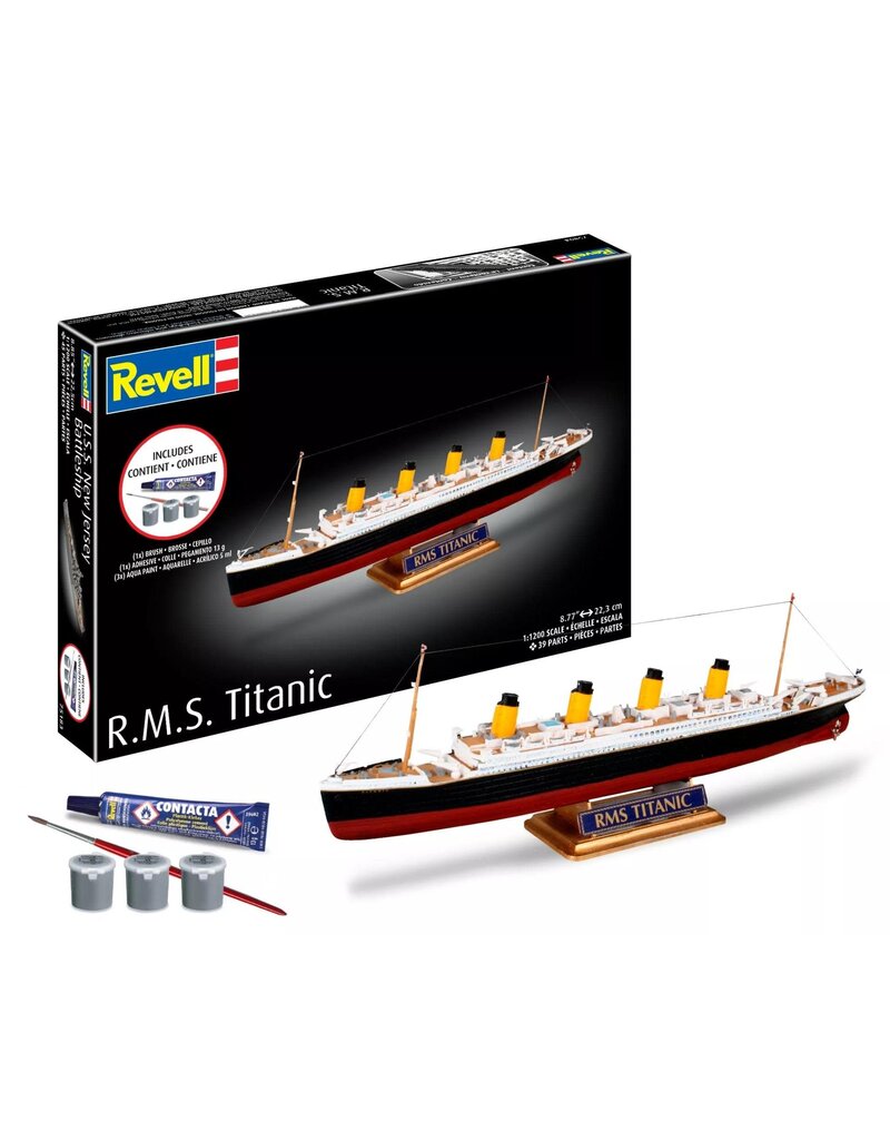 REVELL RMX75804 1/1200 R.M.S. TITANIC PLASTIC MODEL KIT W/PAINT, BRUSH & CEMENT