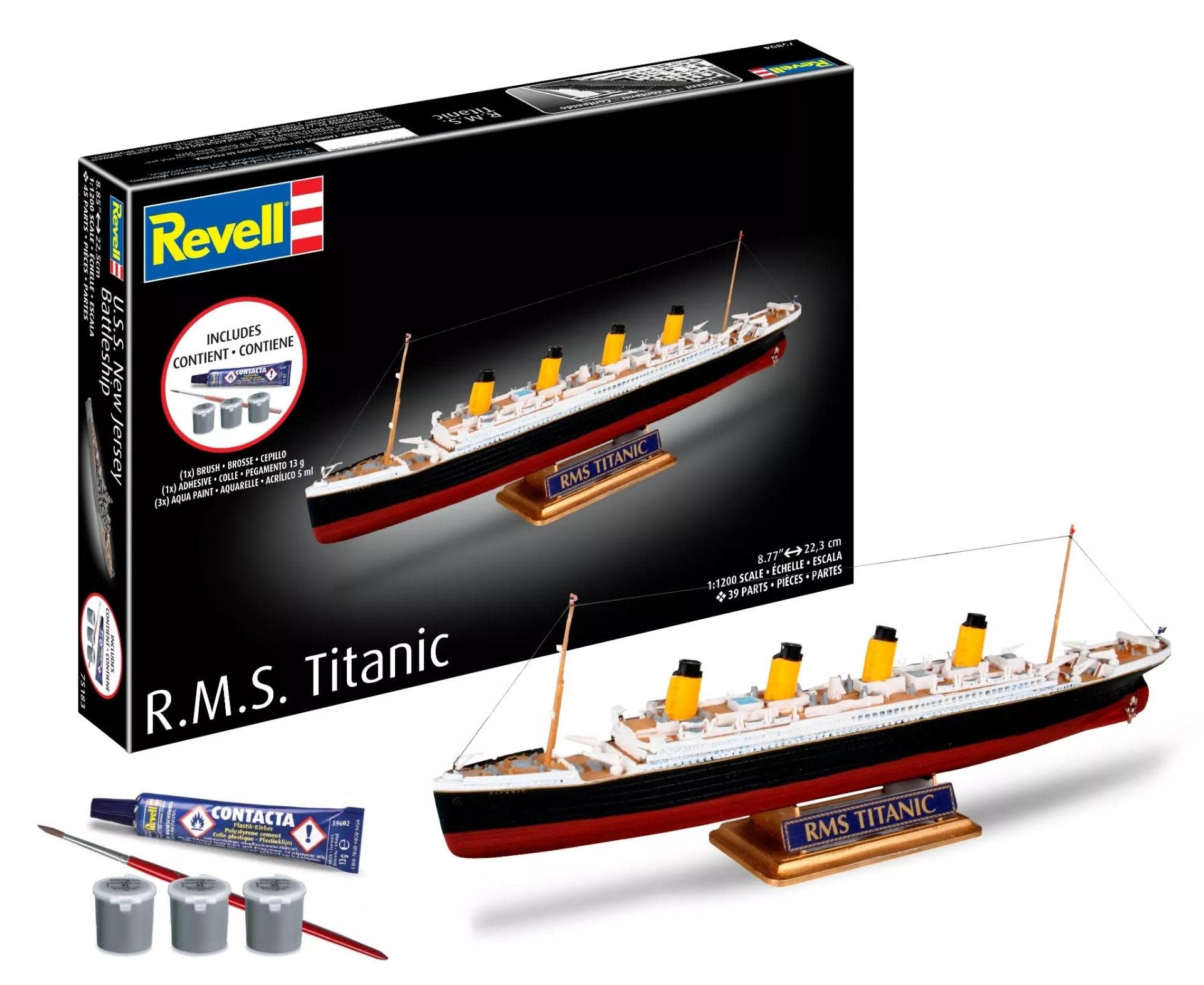 RMX75804 1/1200 R.M.S. TITANIC PLASTIC MODEL KIT W/PAINT, BRUSH & CEMENT