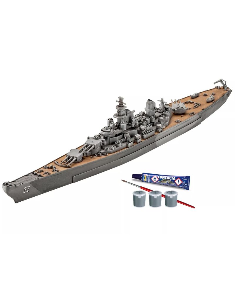 REVELL RMX75183 1/1200 USS NEW JERSEY BATTLESHIP PLASTIC MODEL KIT W/PAINT, BRUSH & CEMENT