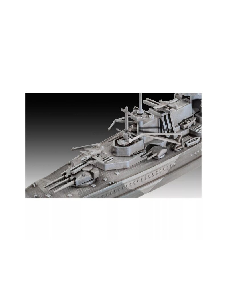 REVELL RMX75181 1/1200 GERMAN BATTLESHIP GNEISENAU PLASTIC MODEL KIT W/PAINT, BRUSH & CEMENT