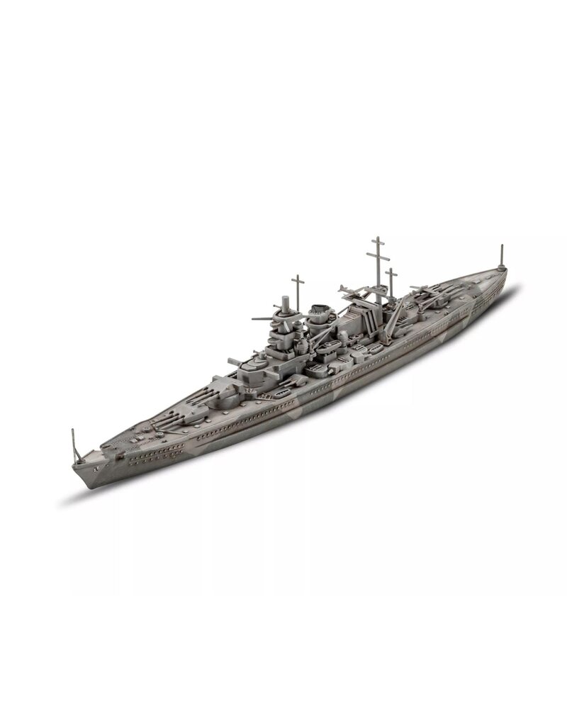 REVELL RMX75181 1/1200 GERMAN BATTLESHIP GNEISENAU PLASTIC MODEL KIT W/PAINT, BRUSH & CEMENT