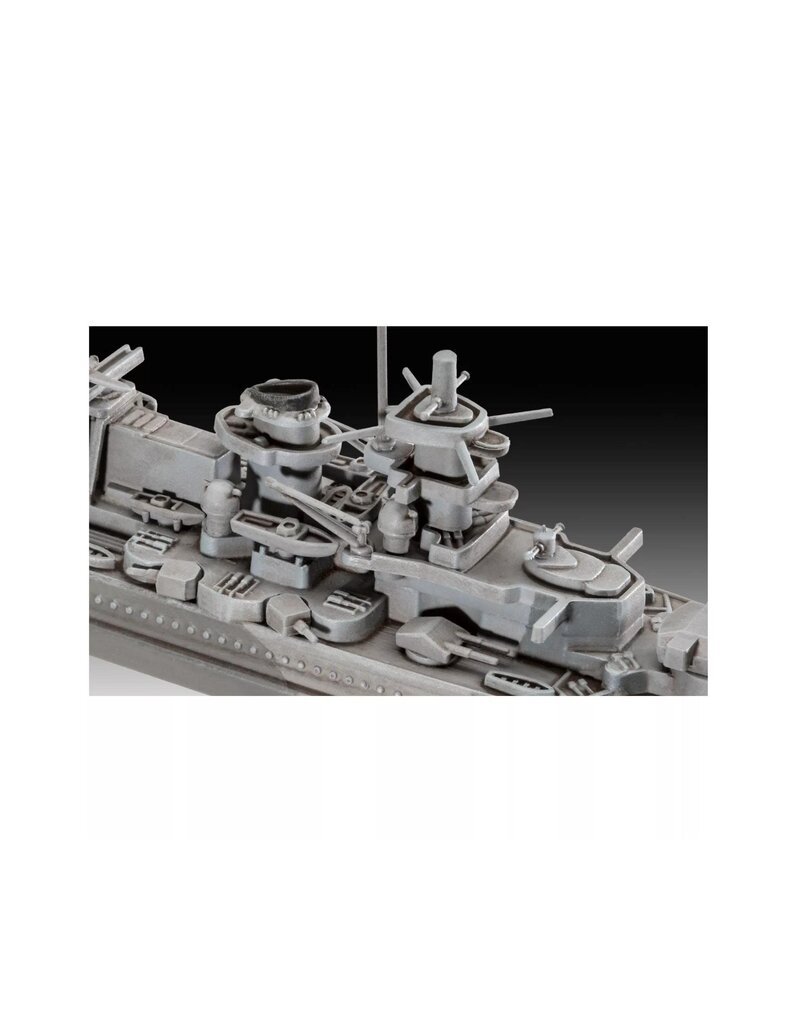 REVELL RMX75181 1/1200 GERMAN BATTLESHIP GNEISENAU PLASTIC MODEL KIT W/PAINT, BRUSH & CEMENT