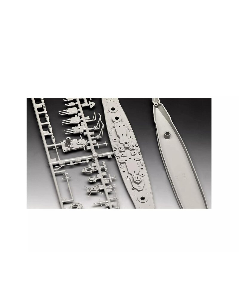 REVELL RMX75181 1/1200 GERMAN BATTLESHIP GNEISENAU PLASTIC MODEL KIT W/PAINT, BRUSH & CEMENT
