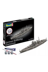 REVELL RMX75181 1/1200 GERMAN BATTLESHIP GNEISENAU PLASTIC MODEL KIT W/PAINT, BRUSH & CEMENT