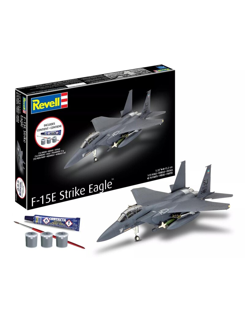REVELL RMX73972 1/72 F-15E STRIKE EAGLE™ PLASTIC MODEL KIT W/PAINT, BRUSH & CEMENT