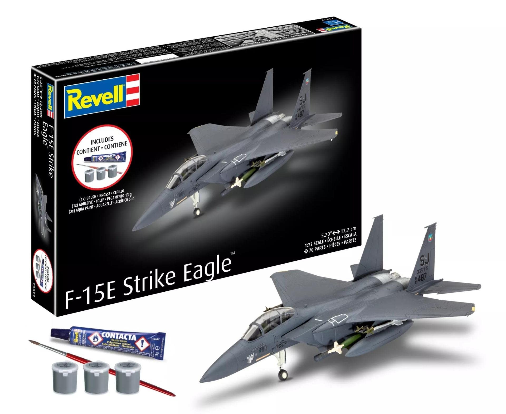 RMX73972 1/72 F-15E STRIKE EAGLE™ PLASTIC MODEL KIT W/PAINT, BRUSH & CEMENT