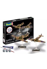 REVELL RMX73771 1/144 SPITFIRE MK.IA & HURRICANE MK.I PLASTIC MODEL KIT W/PAINT, BRUSH & CEMENT