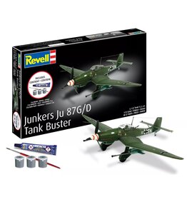 REVELL RMX74692 1/72 JUNKERS JU 87 G/D TANK BUSTER PLASTIC MODEL KIT W/PAINT, BRUSH & CEMENT