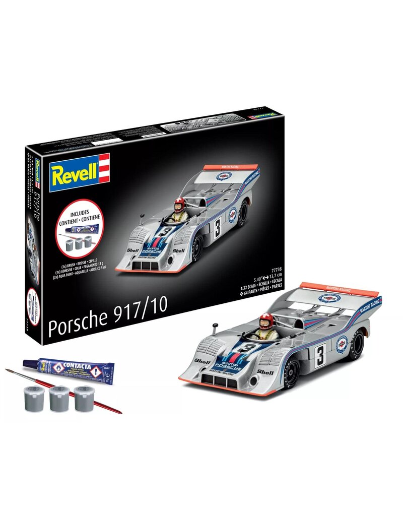 REVELL RMX77738 1/32 PORSCHE 917/10 PLASTIC MODEL KIT W/PAINT, BRUSH & CEMENT