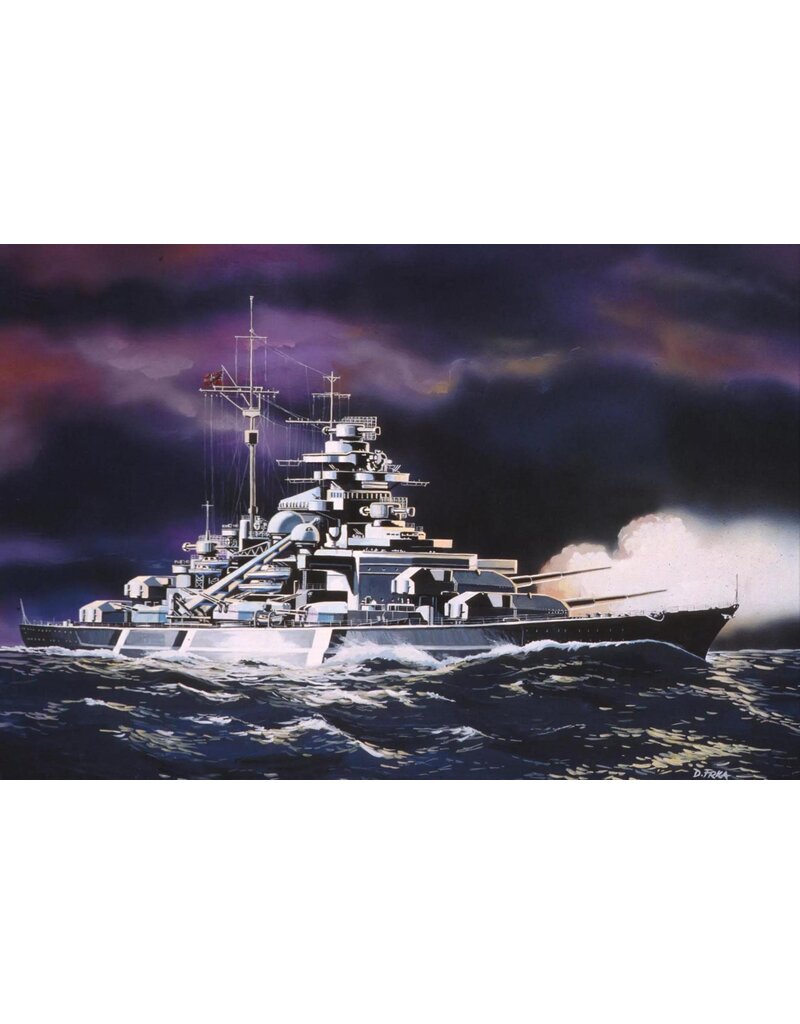 REVELL RMX75802 1/1200 GERMAN BATTLESHIP BISMARCK PLASTIC MODEL KIT W/PAINT, BRUSH & CEMENT