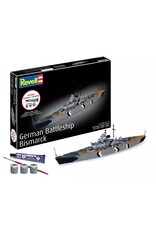 REVELL RMX75802 1/1200 GERMAN BATTLESHIP BISMARCK PLASTIC MODEL KIT W/PAINT, BRUSH & CEMENT
